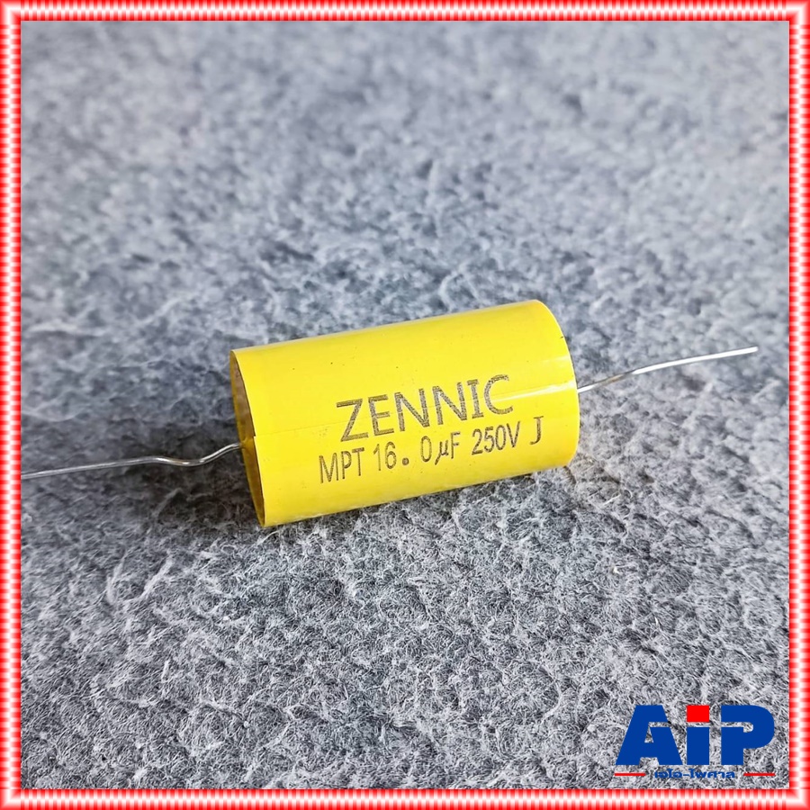 1ตัว ZENNIC C16/250V MPT สีเหลือง ซีเสียงกลาง คาปาซิเตอร์ 16UF250V เอไอ-ไพศาล