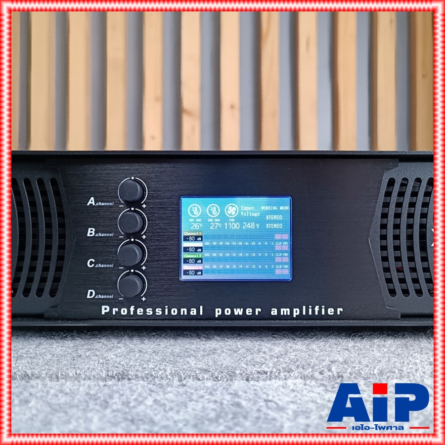 *มีจอ* PROEUROTECH XQ-4800Q *รุ่นใหม่มีจอ* POWERAMP4CH โปรยูโรเทค แอมป์ขยาย 4 ช่อง 800 วัตต์ XQ 4800 Q XQ4800Q เอไอ-ไพศาล