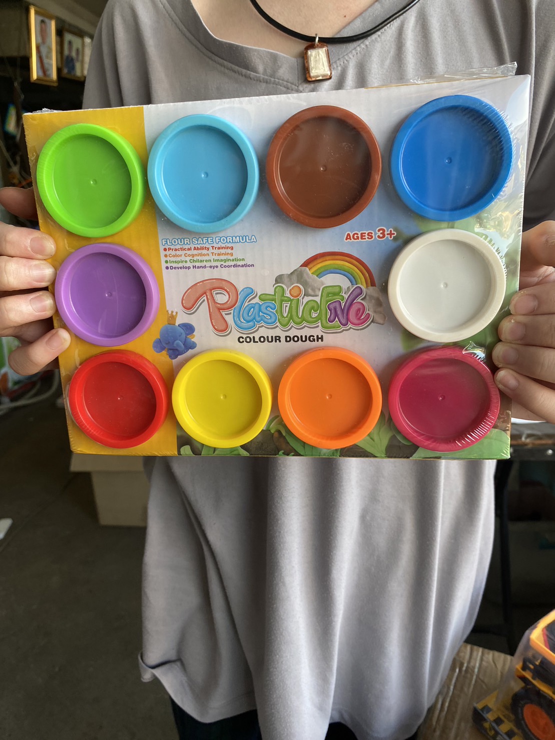 D1-3 ของเล่นเด็กแป้งโดว์ แป้งโดว์กระปุก 10 กระปุก ปลีกแพ็คละ