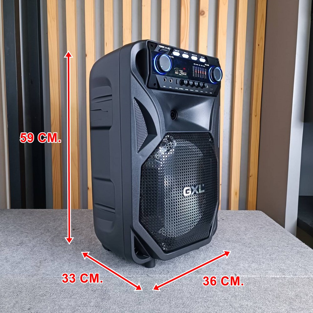 GXL GLP-A1200 ลำโพงล้อลาก12นิ้ว ไมค์ลอย(ถือ2+หนีบ1) มีบูลทูธ Active Speaker GLP A1200 GLPA1200 เอไอ-ไพศาล