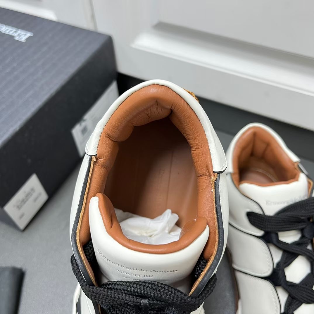 **do**รองเท้าผู้ชาย Zegna Leather Tiziano Sneakers บู้ทสั้น มี 2 สี สินค้าใหม่ ของแท้