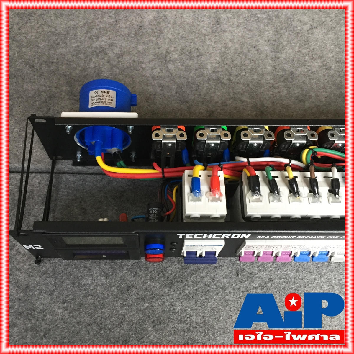 TECHCRON AC-32A M2 ชุดโหลดไฟ ชุดจ่ายไฟ AC 32A ชุดโหลดไฟใช้งานกับเพาเวอร์แอมป์ ชุดจ่ายไฟ 2 หน้าจอ สินค้าโรงงาน MEGATECH