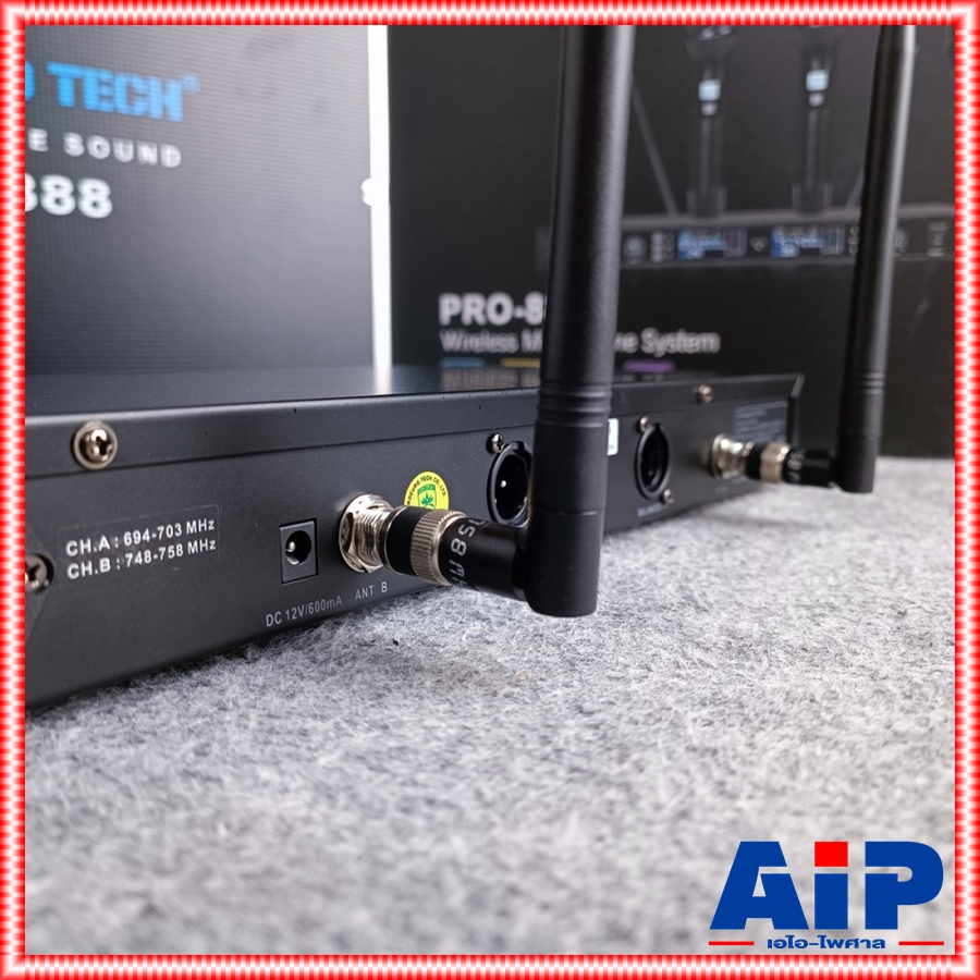 แถมกระเป๋า PROEUROTECH PRO-888 ไมค์ลอยคู่ ไมค์โครโฟนไร้สาย ปรับความถี่ได้ คลื่นความถี่ UHF โปรยูโรเทค PRO 888 PRO888 PRO EUROTECH เอไอ-ไพศาล