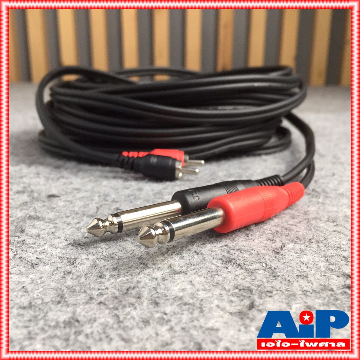 10เมตร DYNACOM J015-9 สาย P.RCAx2-P.MICx2 ความยาว 10เมตร ไดน่าคอม สาย RCA x2 ออก PHONE x2 10M สายอาร์ซีเอ ออก ไมค์ x2