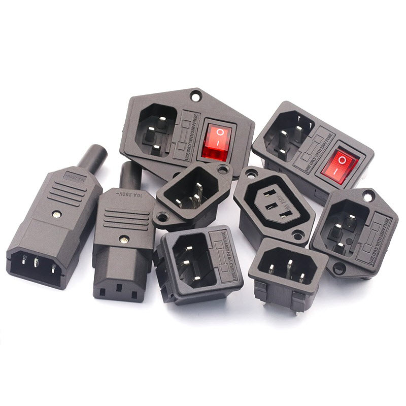 Three core power cord plug male female head socket charging product extension AC seat pure copper