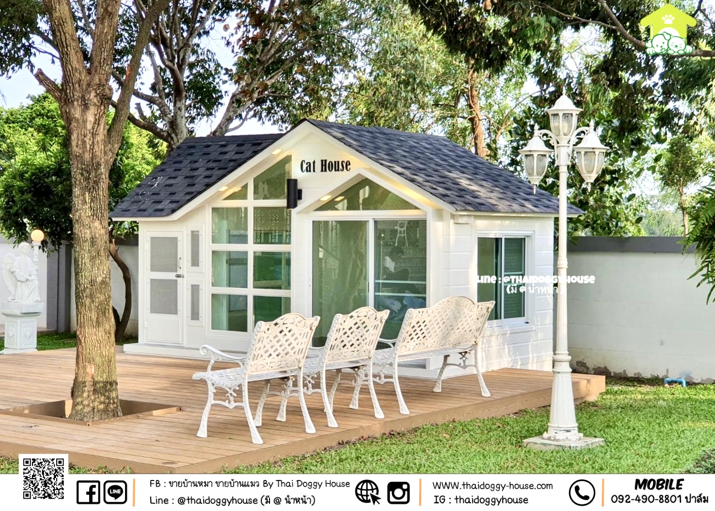 🏡 🐈 บ้านแมวติดแอร์ " 𝐍𝐎𝐑𝐃𝐈𝐂 𝐒𝐓𝐘𝐋𝐄 " ฟังก์ชั่นครบ หลังใหญ่ กระจกบานใหญ่เปิดรับแสงธรรมชาติได้ดี โทนบ้านสีขาวทำให้ดูเรียบง่าย สบายตามากขึ้น 