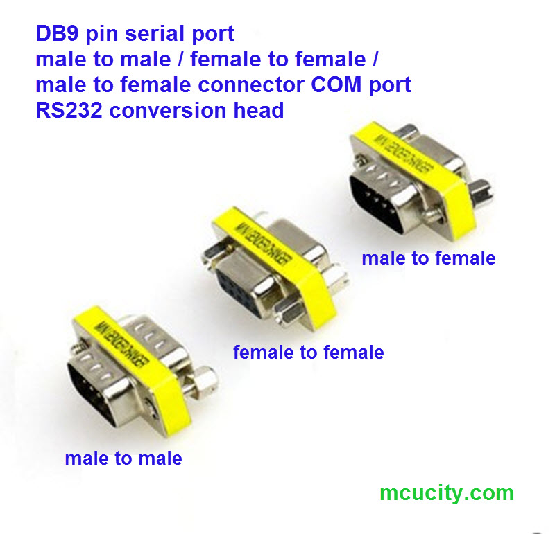 DB9 pin serial port male to male and female to female male to female connector COM port RS232 conversion head