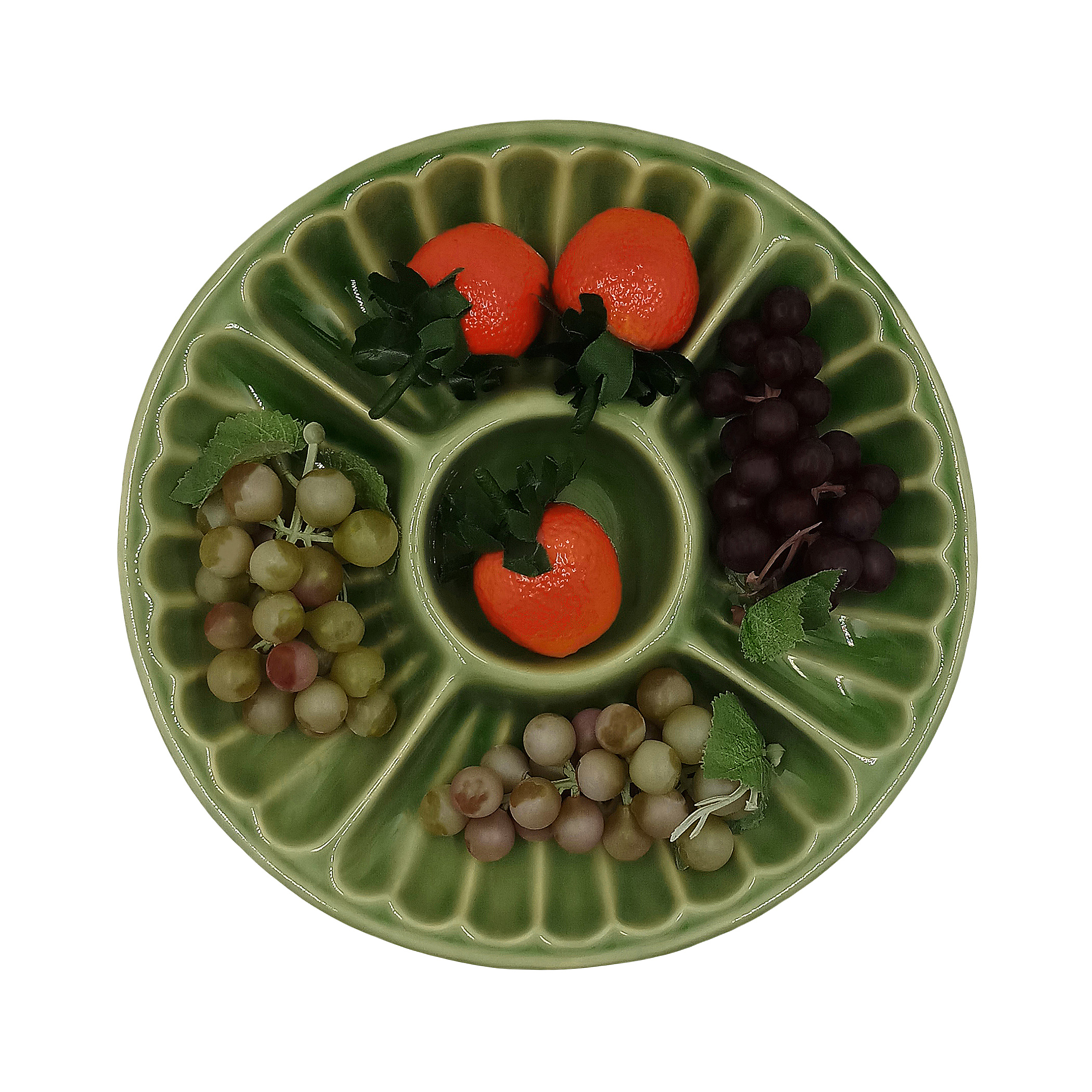 CDC-A002 จานออเดิร์ฟเซรามิคสีเขียว จานชามเซรามิคเข้าไมโครเวฟได้ ทนความร้อนสูง ใส่อาหารปลอดภัย