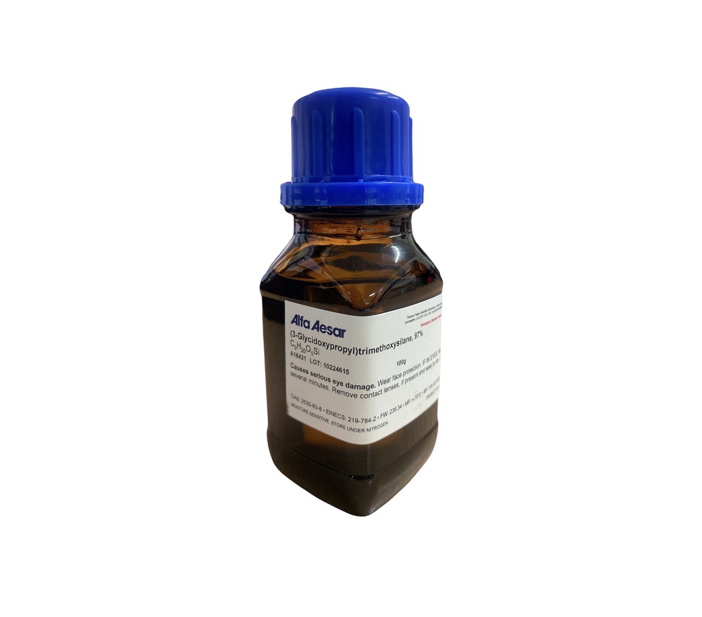 3-Glycidoxypropyl trimethoxysilane 97%, 100 g -Alfa aesar