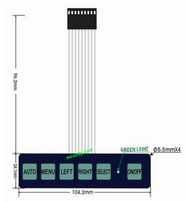 1x6 Matrix Array Keyboard 6 Key Membrane Switch Keypad 1*6 Keys with LED