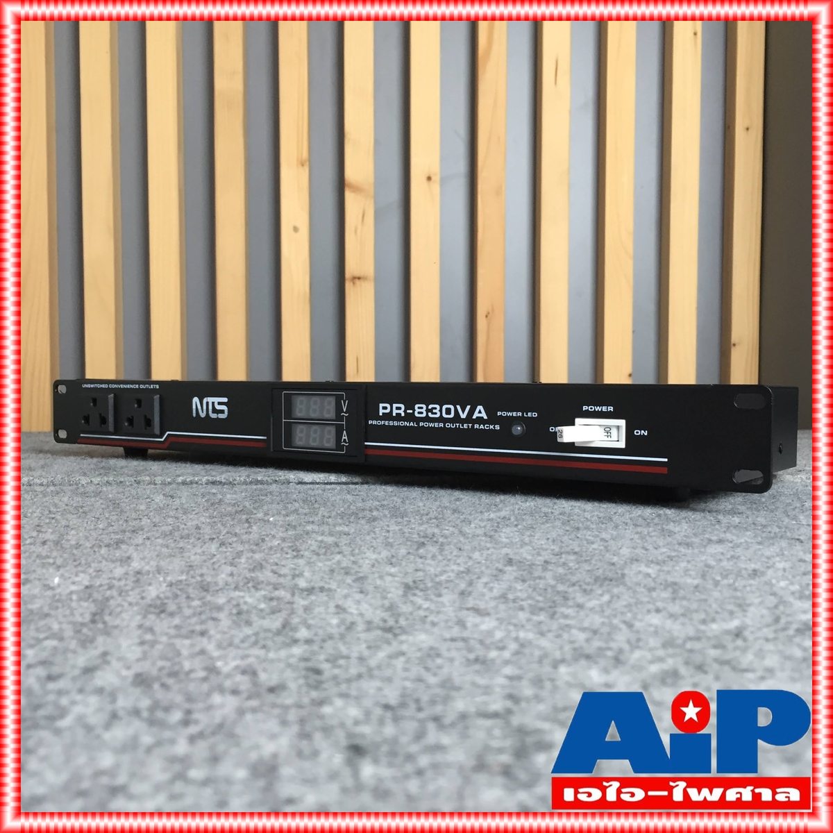 NTS PR830VAโชว์โวลท์และแอมป์ ปลั๊กรางจ่ายไฟสำหรับติดแล็ค BREAKER OUTLET PR 830 VA PR-830VA PR830 PR-830