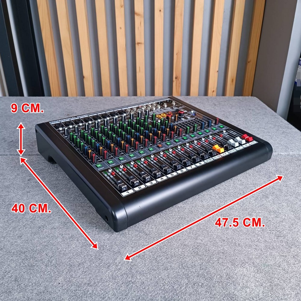 MICROTECH HK-12 MIXER แถมฟรี ปีกยึดRACK ไมโครเทค USB บลูทูธ MP3 มิกเซอร์อนาล็อก 12 ช่อง เอฟเฟคแท้ HK 12 HK12 เอไอ-ไพศาล