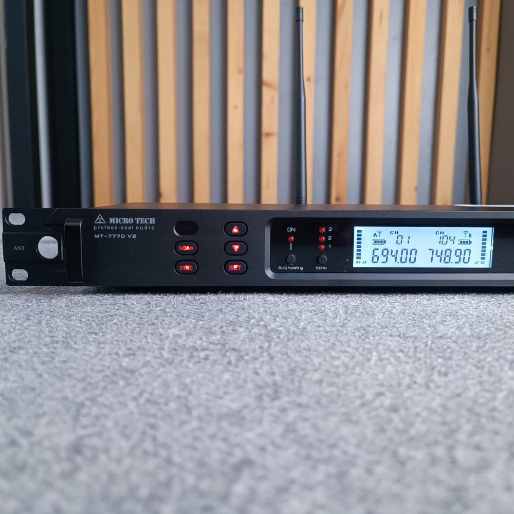 MICROTECH MT-777D V2 ไมค์ลอยมือถือคู่UHF ไมโครโฟนแบบไร้สายใช้ย่านความถี่ UHF มีDSP ในตัว MT 777 D II MT777D V2 เอไอ-ไพศาล