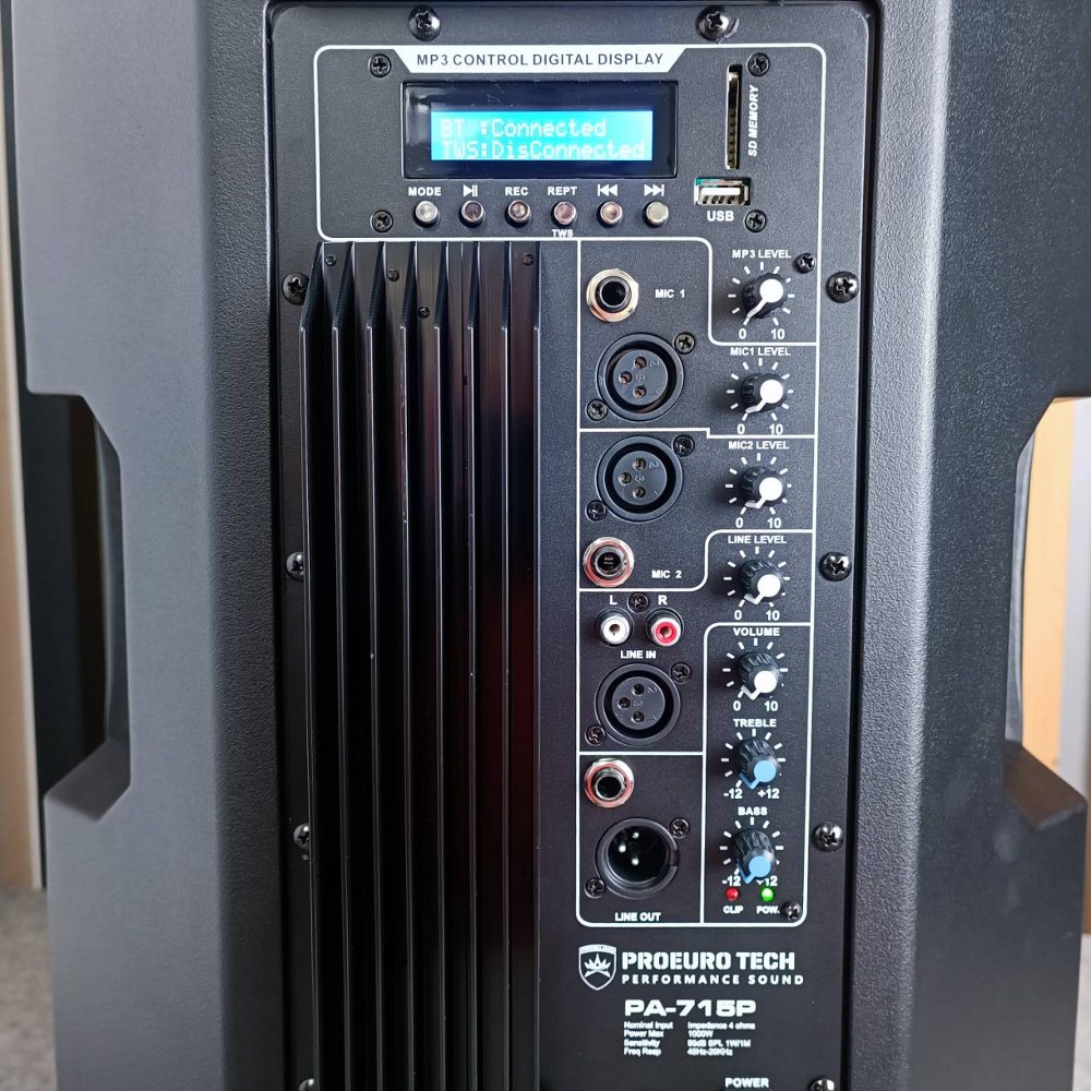 PROEUROTECH PA-715P ตู้ลำโพง15นิ้ว ACTIVE บลูธูท 1000W MAX โปรยูโร เทค Bluetooth PA 715P PA715P เอไอ-ไพศาล