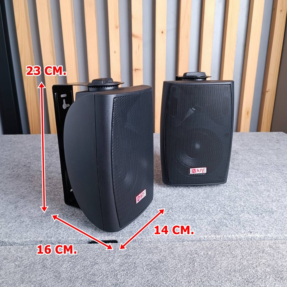 *ราคาต่อ1คู่ 2ใบ* ตู้ลำโพง NPE 4 นิ้ว รุ่น FL-402T สีดำ ลำโพงติดผนัง FL402T พร้อมขาแขวน ลำโพงแขวน 4 นิ้ว มีลายลูกในตัว