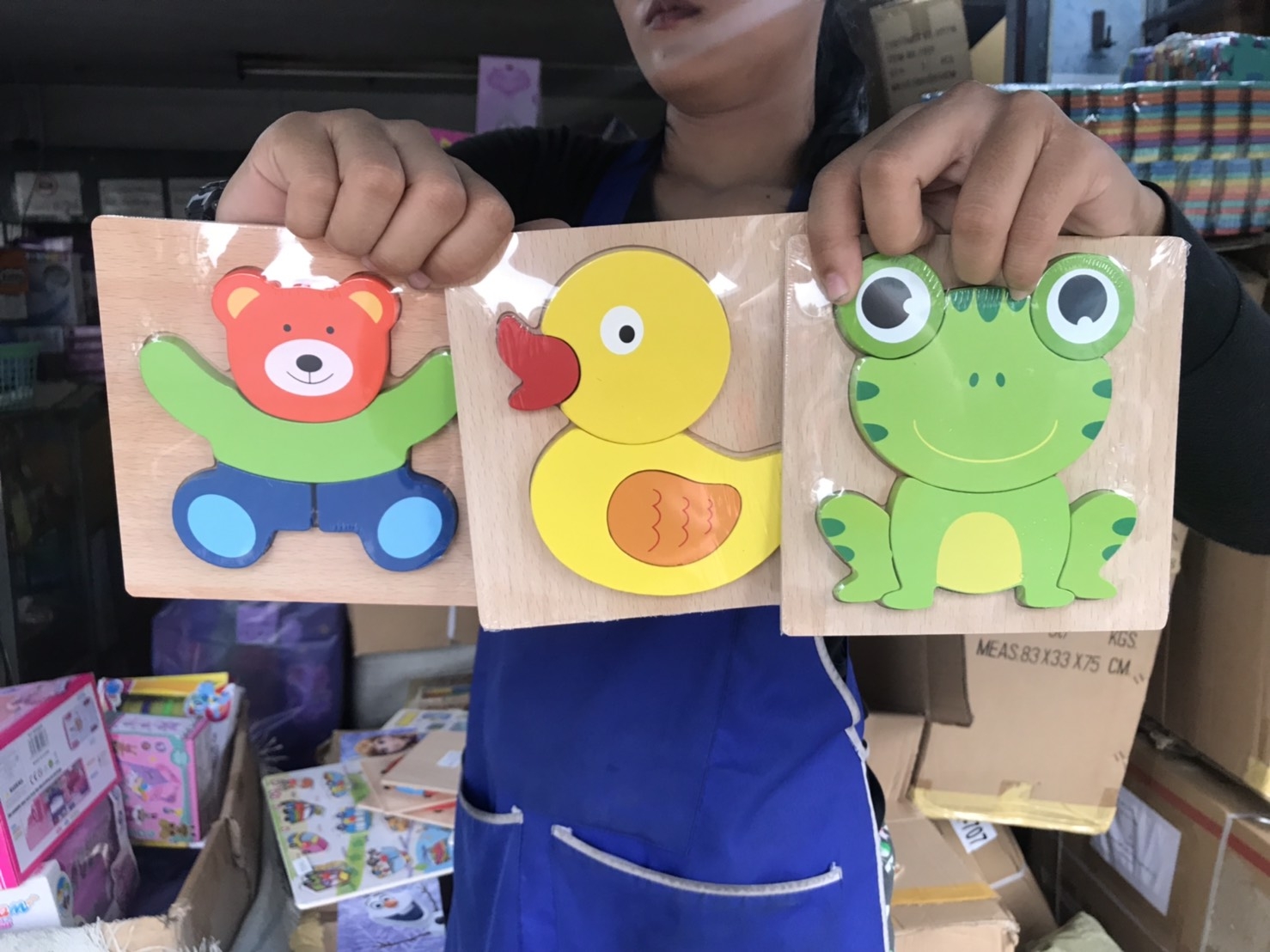 19A161 ของเล่นเด็ก ของเล่นไม้ บล็อกหยอดภาพไม้ แผ่นไม้ต่อภาพ ปลีกชิ้นละ (ของหมด)