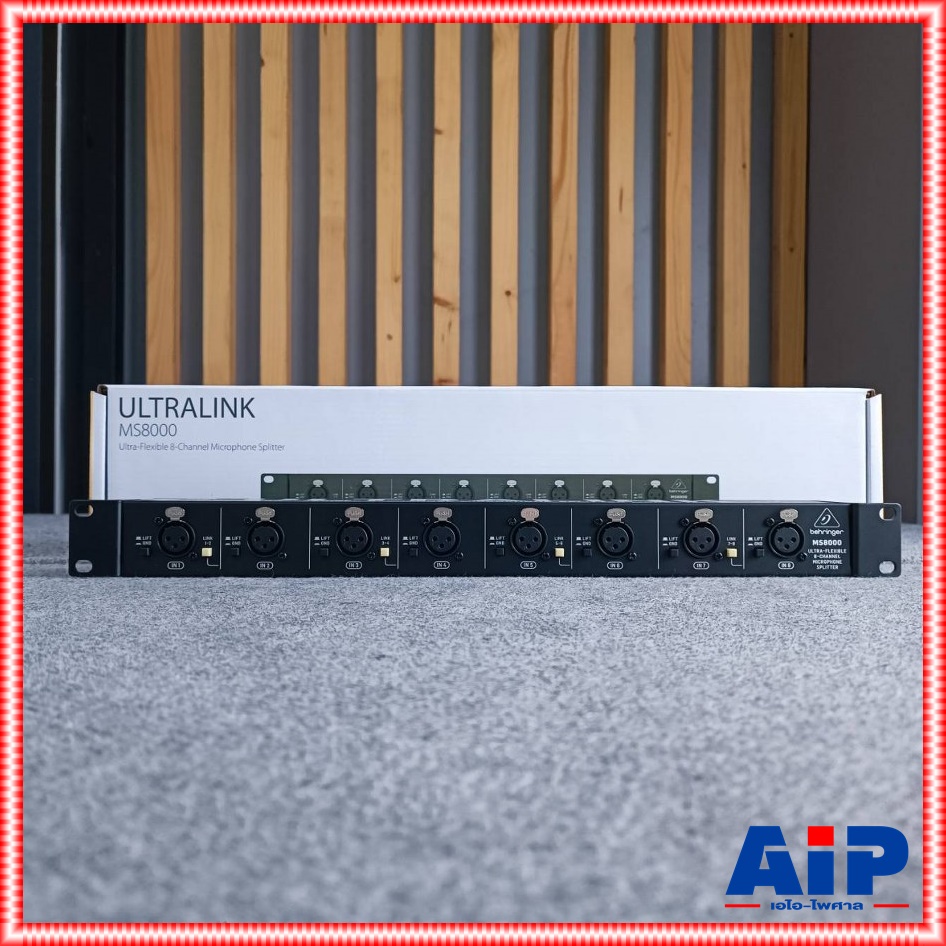 BEHRINGER MS-8000 ULTRALINK Microphone Splitter ไมโครโฟนสปริทเตอร์ ตัวแยกไมโครโฟน 8 in/16 out ตัวแยกสัญญาณไมโครโฟน 8 แชนเนล MS 8000 MS8000 เอไอ-ไพศาล