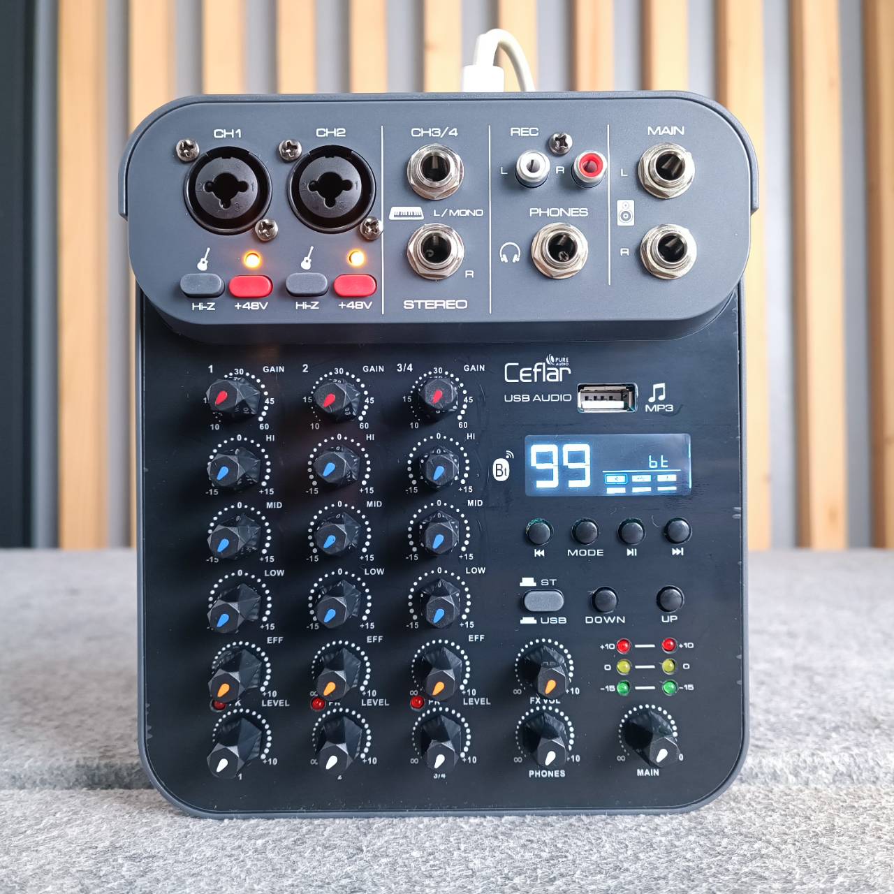 Ceflar PMX-02 MIXER มิกเซอร์ เอฟเฟ็ค 99DSP บลูทูธ USB อินเตอร์เฟส มิกซ์จิ๋ว ขนาดเล็ก พกพา PMX 02 PMX02 เอไอ-ไพศาล