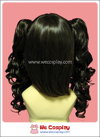วิกผมคอสเพลย์ สีน้ำตาลทอง ทรงทวินเทล ลอนเกลียว Gold Brown Twintails Cosplay Wig