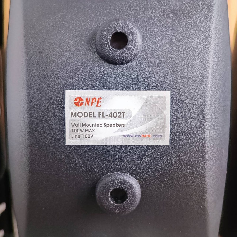 *ราคาต่อ1คู่ 2ใบ* ตู้ลำโพง NPE 4 นิ้ว รุ่น FL-402T สีดำ ลำโพงติดผนัง FL402T พร้อมขาแขวน ลำโพงแขวน 4 นิ้ว มีลายลูกในตัว