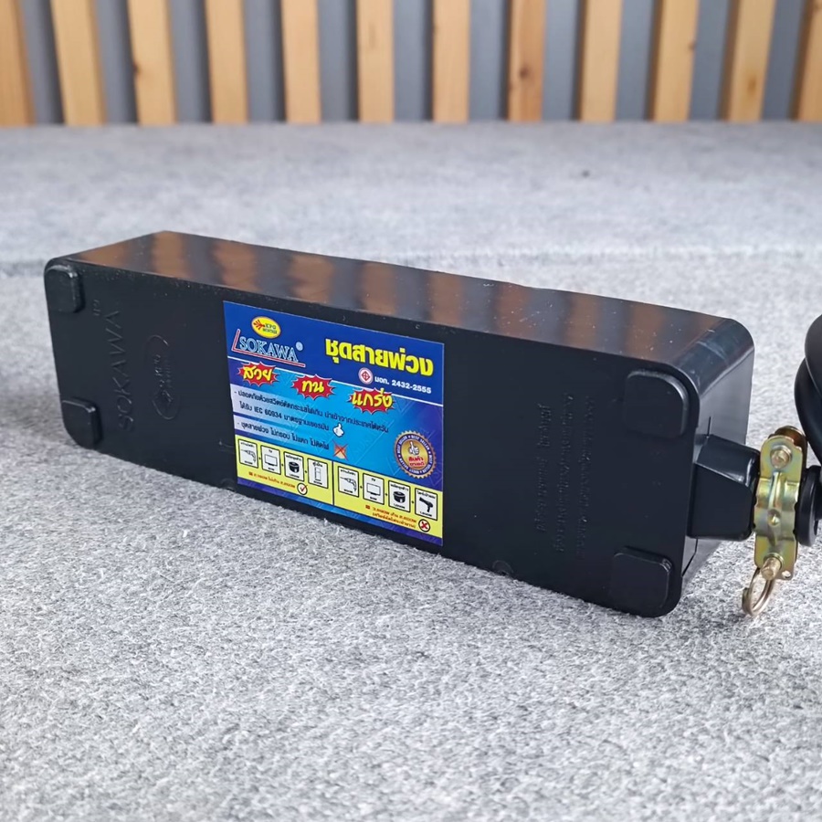 1SOKAWA บล็อคยาง2x6+ปลั๊กกราวด์คู่(มอก.)10A สาย10เมตร สายขนาด3x1MM ปลั๊กไฟ ปลั๊กพ่วง บล็อคยาง4ช่อง พร้อมสายไฟ เอไอ-ไพศาล