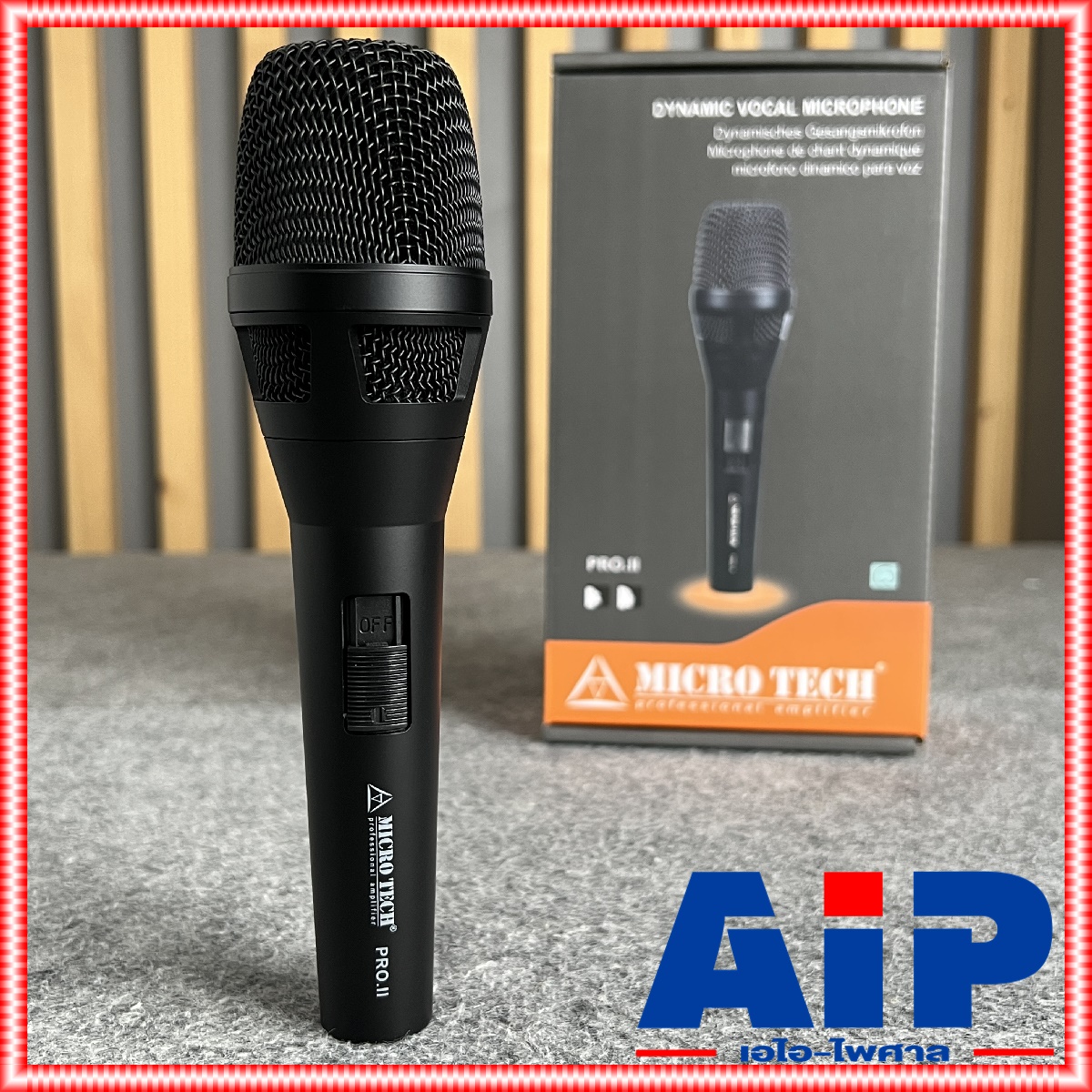 สีดำ MICROTECH PRO.II ไมค์สาย ไมค์โครโฟน พร้อมสาย5เมตร MICRO TECH PRO II ไมโครเทค ไมค์คาราโอเกะ ไมค์ ไมค์ร้องเพลง MICCROPHONE เอไอ-ไพศาล