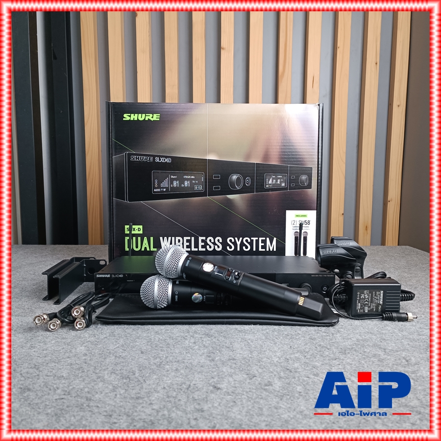SHURE SLXD24DA/SM58-M55 ไมค์ลอย2ตัว ไมค์ลอย มือถือคู่ แบบดิจิตอล 24 บิต คลื่นความถี่ 694-703 MHz และ 748-758 MHz เอไอ-ไพศาล +++