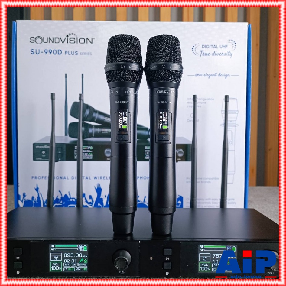 SOUNDVISION SU-990D/HTP PLUS ไมค์ลอยถือคู่ ไมโครโฟนไร้สายการใช้งานในย่าน UHF 694.4 – 702.7 และ 748.3 – 757.7 MHz SU 990D/HT SU990D/HT เอไอ-ไพศาล
