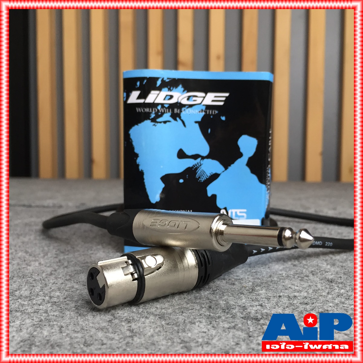 1.5เมตร LIDGE YM-381E สาย XLR เมีย - phone mono สายสัญญาณ YM 381 E CANNON เมีย - ไมค์ MONO