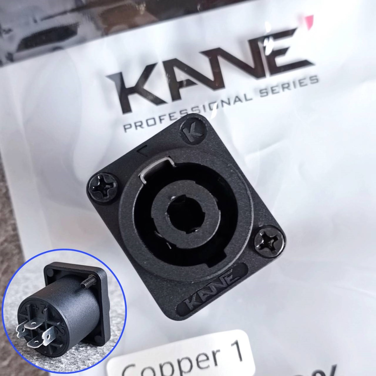 1อัน KANE COPPER1 speakon ตัวเมีย เหลี่ยมเล็ก มีน๊อตแถม สเปคคอนตัวเมีย แจ็ค สเปคคอน สเปคคอน ตัวเมีย เหลี่ยมเล็ก เอไอ-ไพศาล