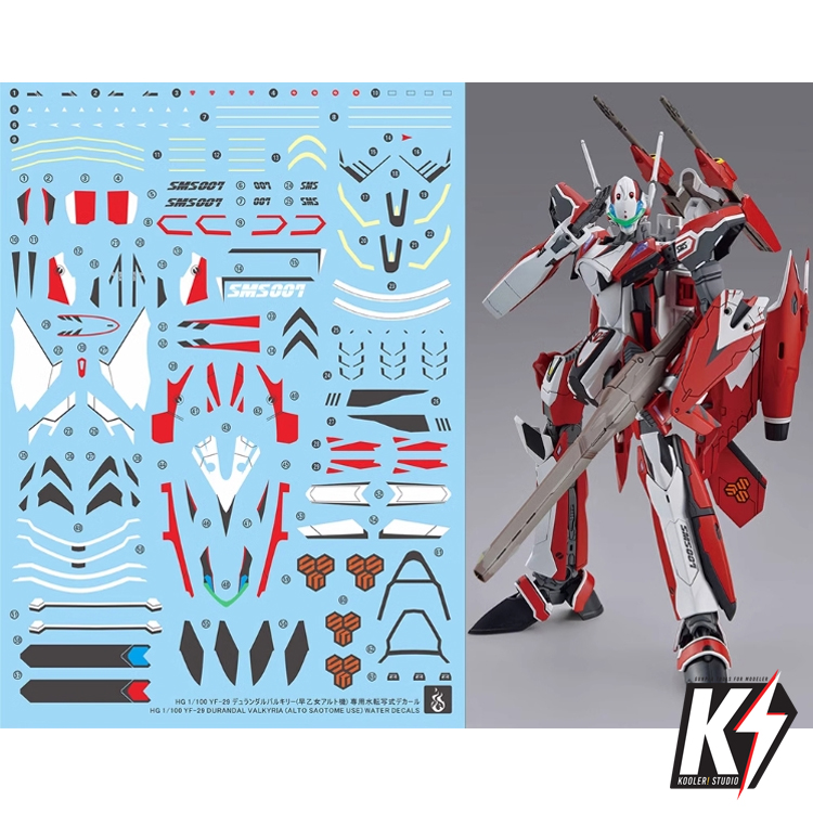 Waterdecal CG HG YF-29 Durandal Valkyrie #ดีคอลน้ำสำหรับติดกันพลา กันดั้ม Gundam พลาสติกโมเดลต่างๆ