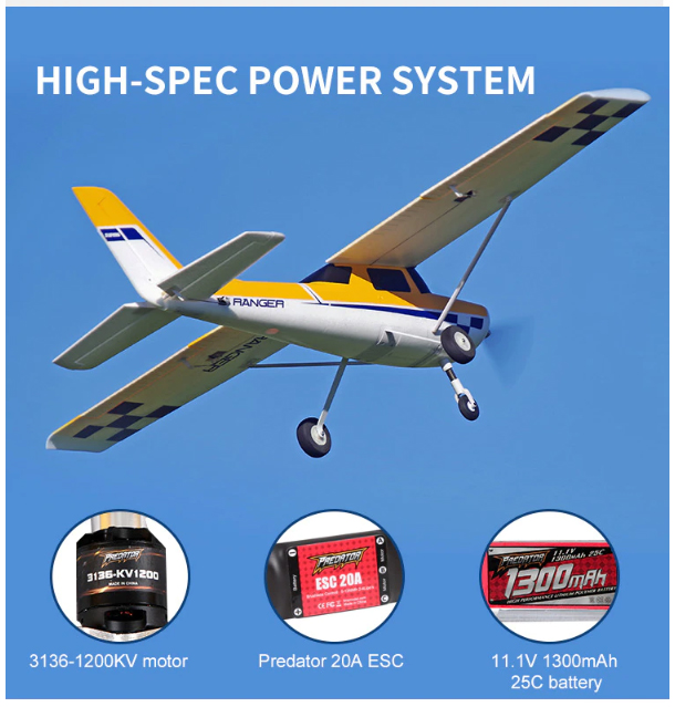 เครื่องบินโฟม FMS : Ranger 1220mm V2 PNP ตัวลำ+ชุดไฟ (ไม่รวม แบต รีซีฟ รีโมท)