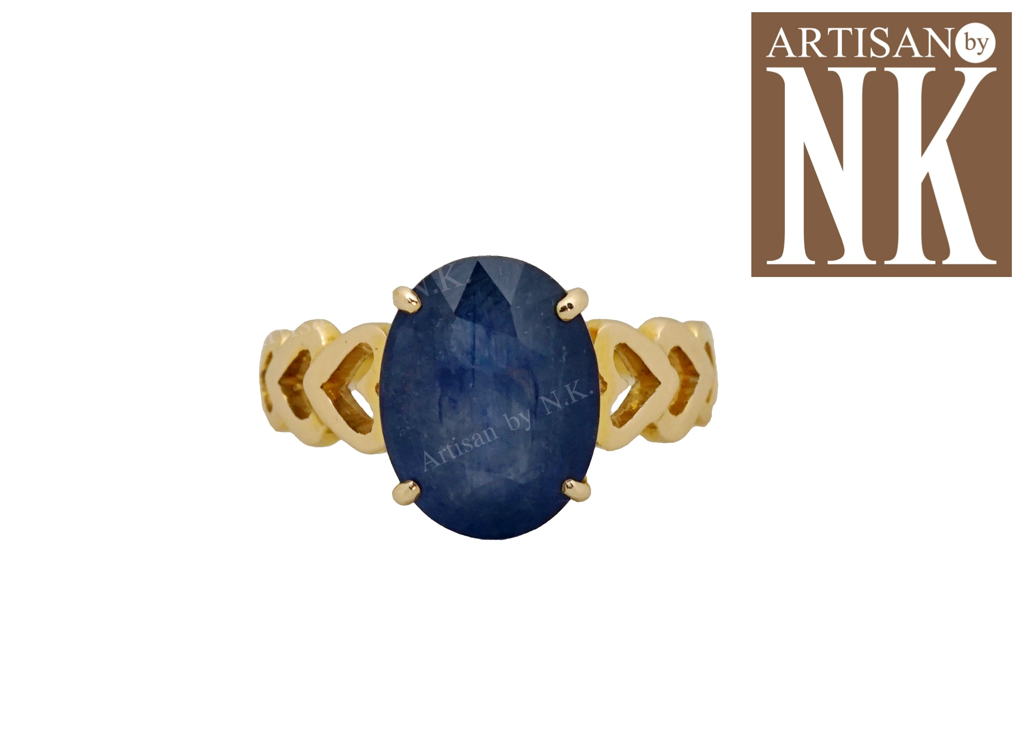 แหวนทอง: แหวนทองฝังไพลินแท้ (Oval Blue Sapphire Ring)
