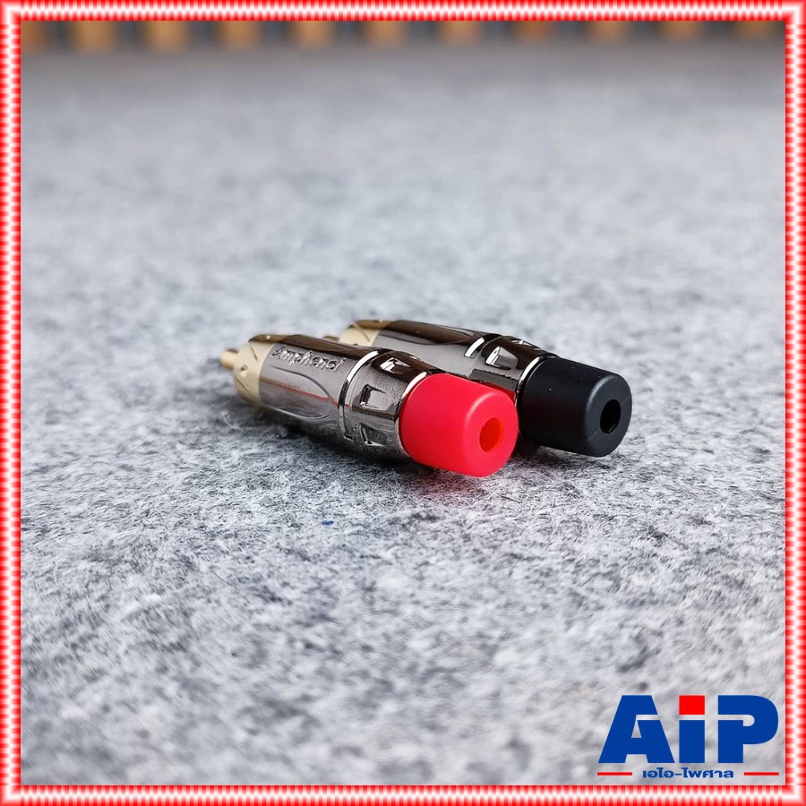 1คู่ ปลั๊ก RCA AMPHENOL ACPL-CBK สีCHROME คาดดำ + คาดแดง ปลั๊กอาร์ซีเอ P.RCAตัวผู้ แจ็คAVตัวผู้ เอไอ-ไพศาล
