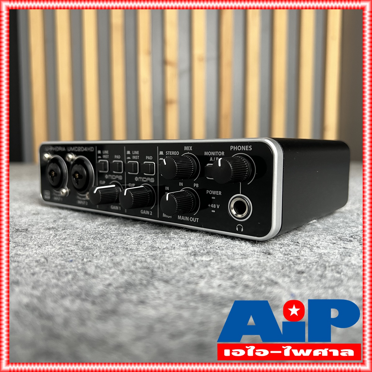 BEHRINGER UMC204HD BEHRINGER U-PHORIA UMC 204HD (USB ออดิโอ อินเตอร์เฟส ขนาด 2 แชนแนล ความละเอียด 24-bit/192kHz พร้อมปรีไมค์ระดับโลกจาก MIDAS) +++