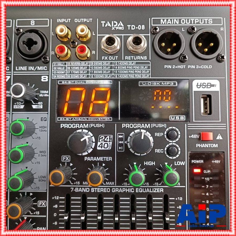 TADA TD-08 MIXER มิกเซอร์อนาล็อก 8 แชนแนล Bluetooth บลูทูธ เอฟเฟคแท้ ธาดา Tada TD 08 TD08 เอไอ-ไพศาล