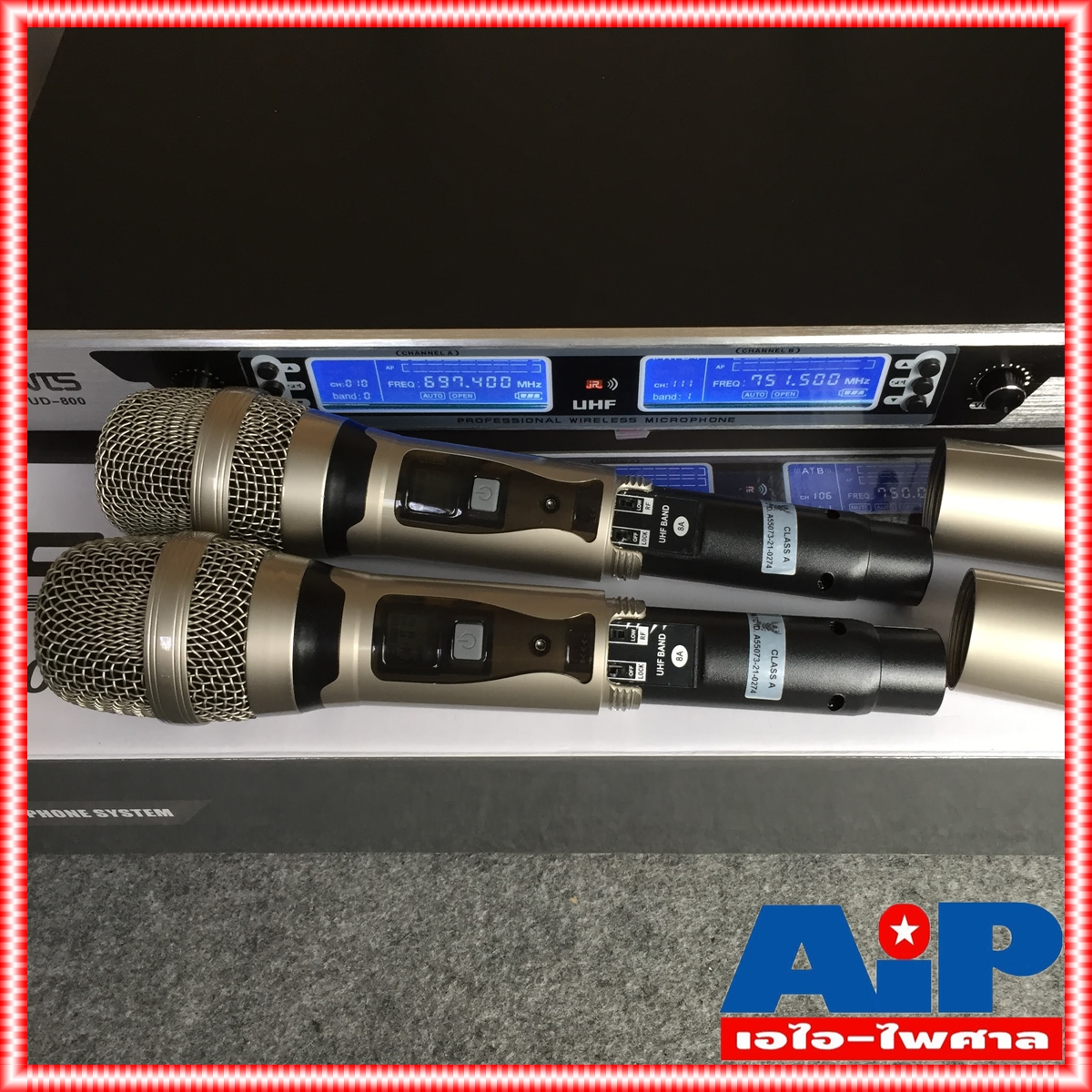 NTS UD-800 ไมค์ลอยปรับความถี่ ไมโครโฟนไร้สาย ไมค์ถือคู่ ปรับความถี่ได้ มาพร้อมปีกยึดแร็คได้ UD 800 UD800 เอไอ-ไพศาล