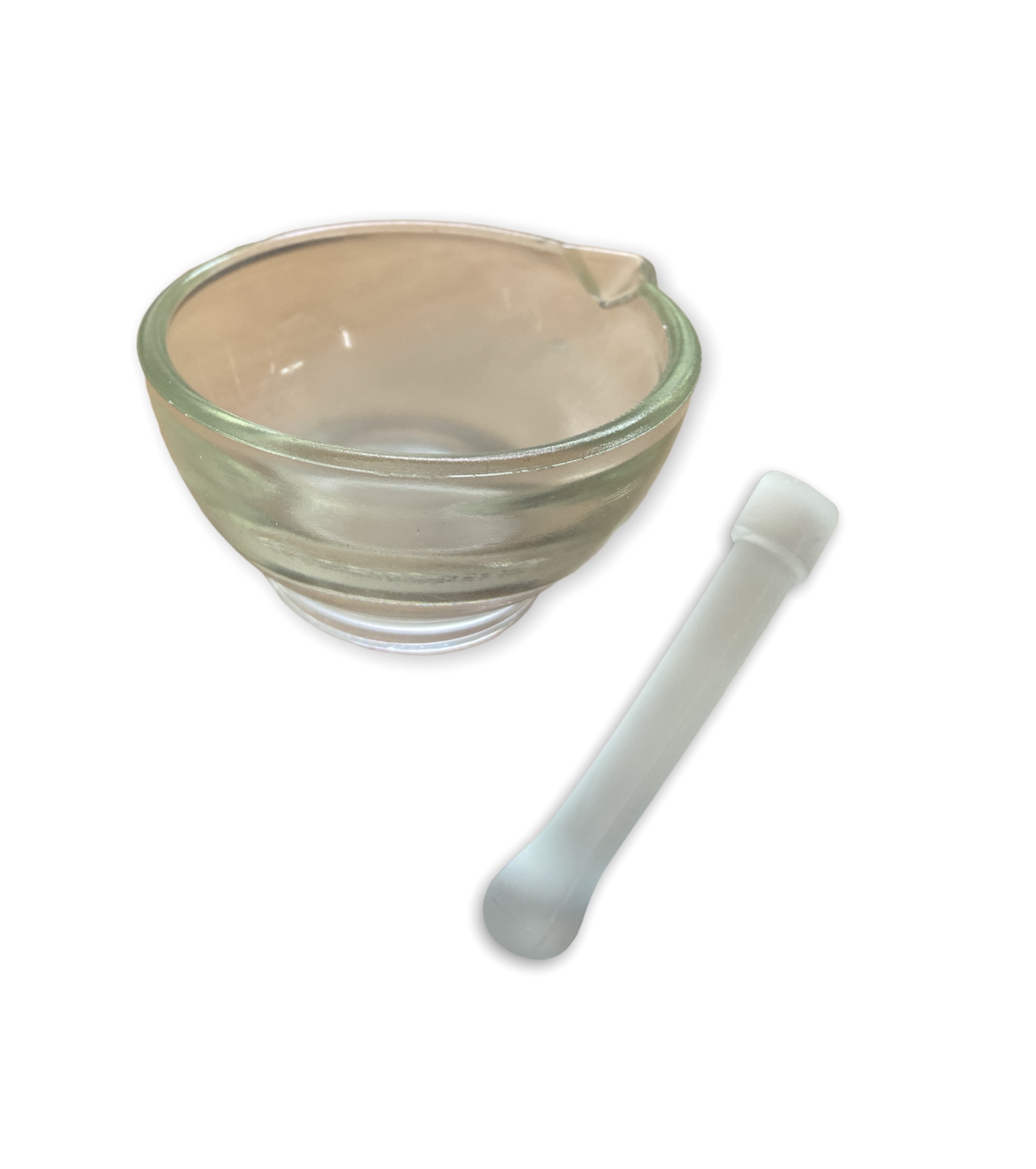 Mortar Glass with Pestle (โกร่งบดยาชนิดแก้ว)