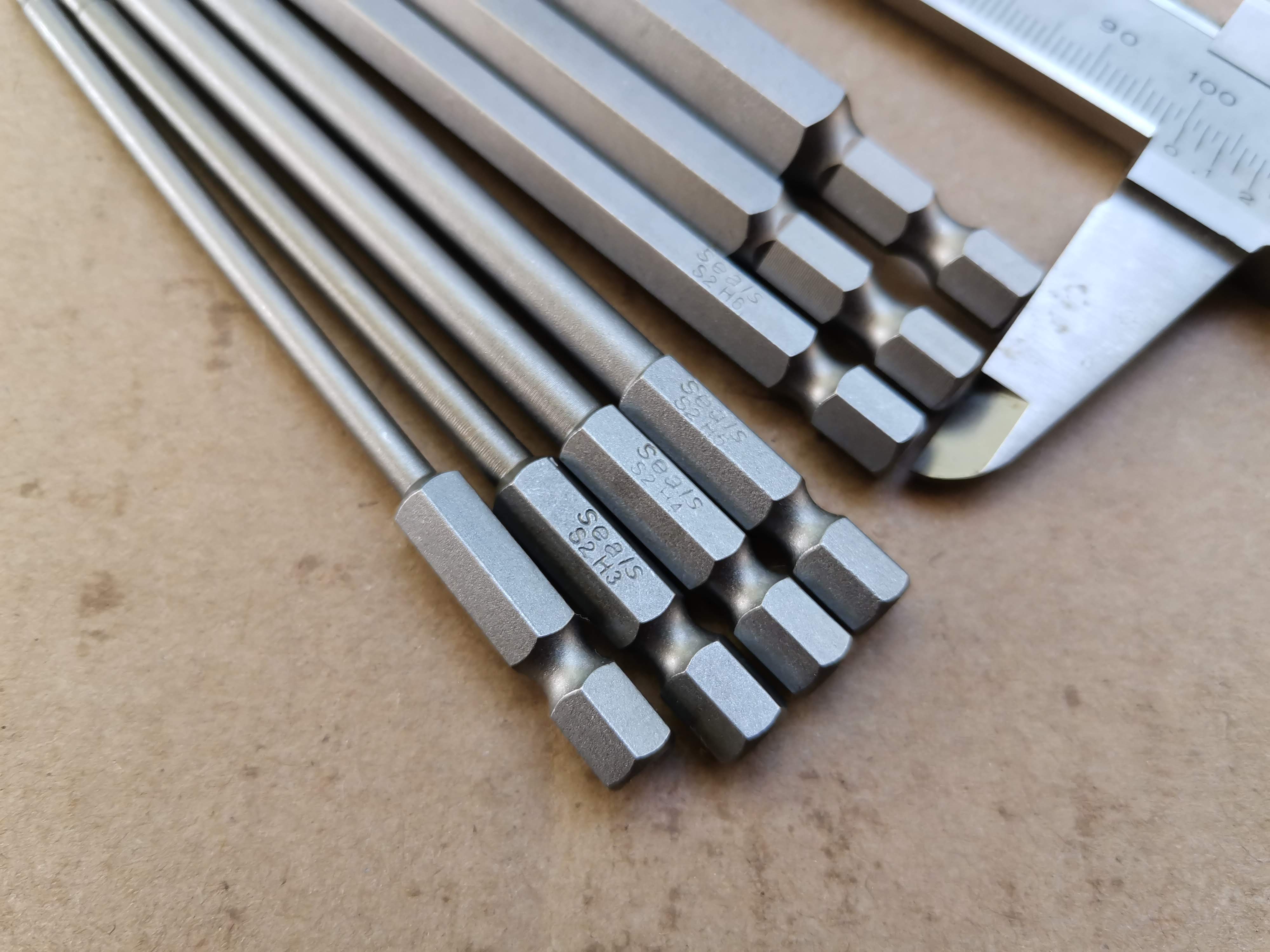 ไขควงหกเหลี่ยม Hex key set สำหรับใช้กับสว่าน เข้าที่แคบ ก้านยาวพิเศษ 100มม เหล็ก S2 แบ่งจากแพ๊คใหญ่ 7ตัวเซ็ต