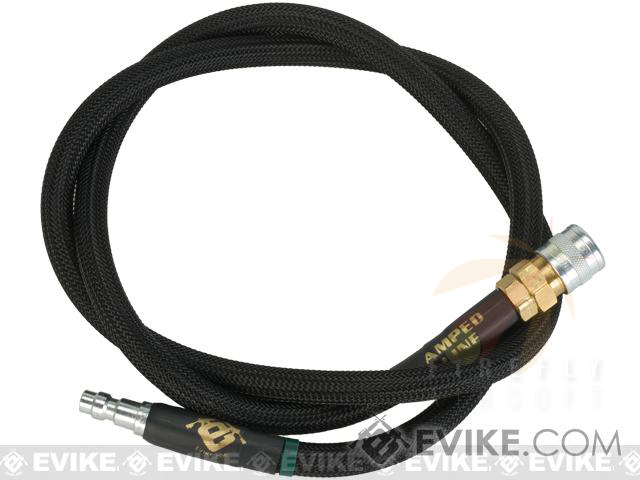 Amped Airsoft 36in. Standard Braided Hose for HPA Systems with Quick Detach Fittings (Color: Black