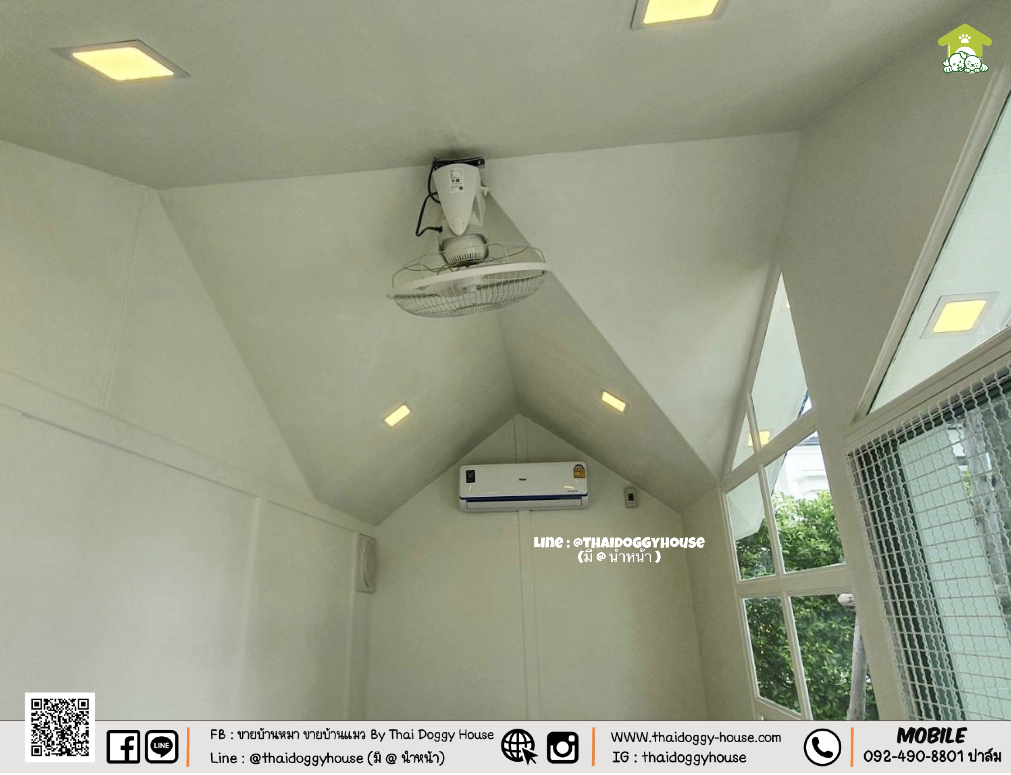 บ้านหมา บ้านแมวติดแอร์ " 𝐍𝐎𝐑𝐃𝐈𝐂 𝐒𝐓𝐘𝐋𝐄 " ฟังก์ชั่นครบ หลังใหญ่ กระจกบานใหญ่เปิดรับแสงธรรมชาติได้ดี โทนบ้านสีขาวทำให้ดูเรียบง่าย สบายตามากขึ้น