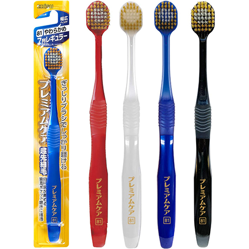 ยอดนิยมในญี่ปุ่น!!!! Ebisu Premium Care Toothbrush 7 Rows Regular Soft 81 แปรงสีฟันที่มอบประสบการณ์ทำให้คุณรู้สึกถึงความแตกต่างเมื่อคุณใช้