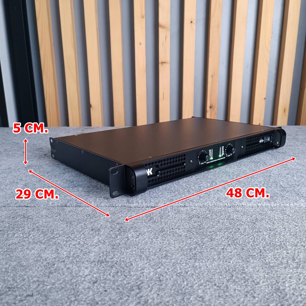 VOK V15+ poweramp 1U V-15+ V 15+ เพาเวอร์แอมป์ 2 แชนแนล กำลังขับ 1800 วัตต์ที่ 8 โอห์ม โหลดได้ถึง 2 โอห์ม เอไอ-ไพศาล