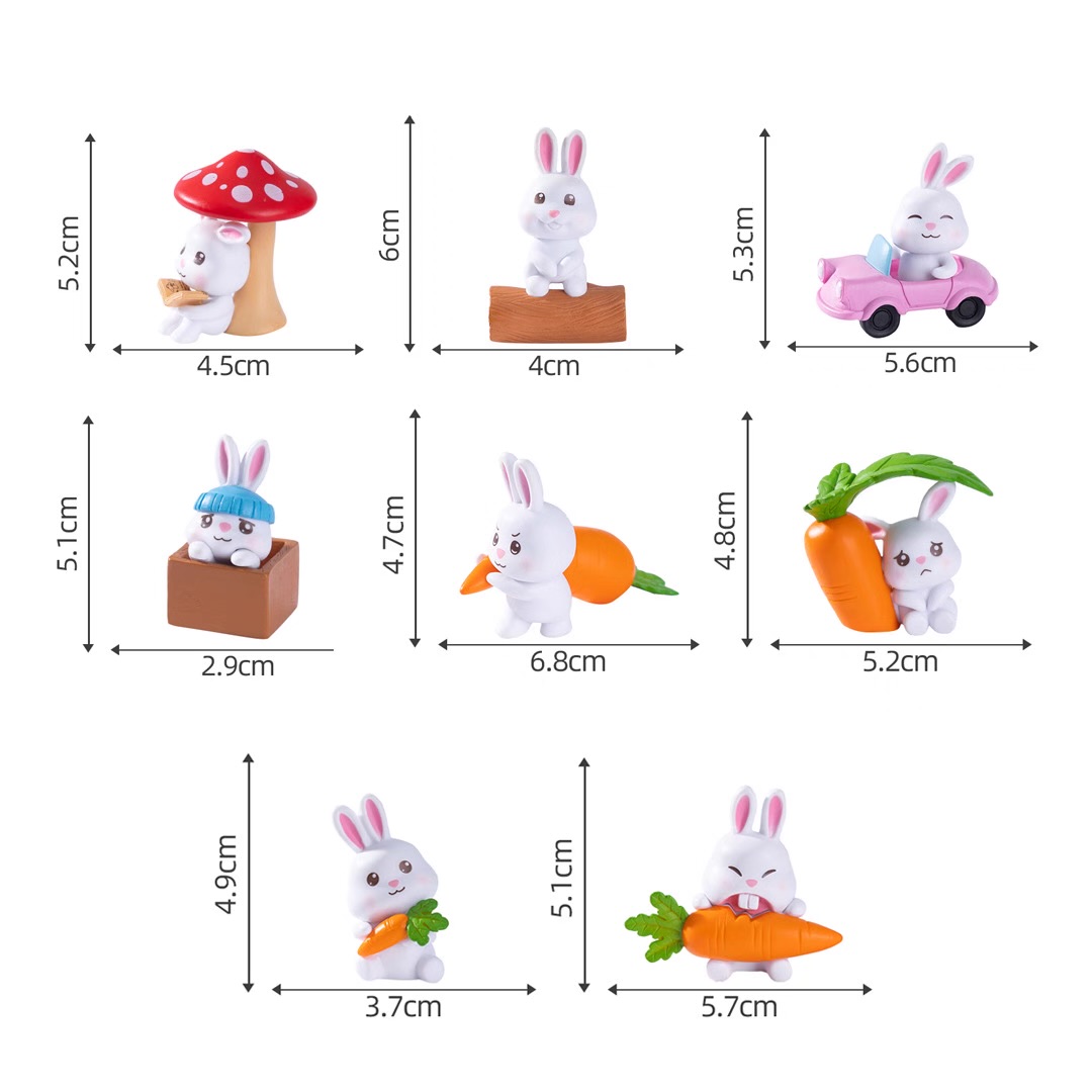 กระต่าย ขับรถ เซ็ต8 ชิ้น