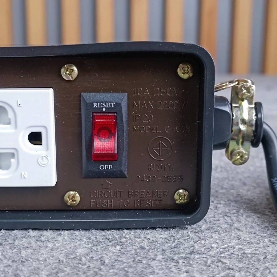 1SOKAWA บล็อคยาง2x6+ปลั๊กกราวด์คู่(มอก.)10A สาย10เมตร สายขนาด3x1MM ปลั๊กไฟ ปลั๊กพ่วง บล็อคยาง4ช่อง พร้อมสายไฟ เอไอ-ไพศาล