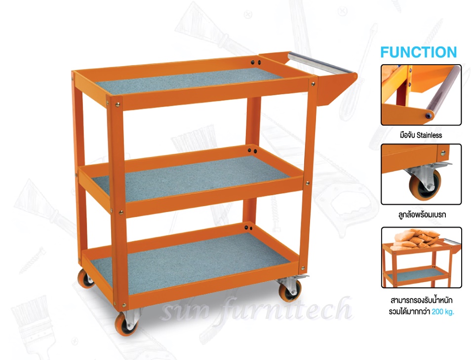 รถเข็นเครื่องมือช่าง 3 ชั้น Taiyo รุ่น MTR03