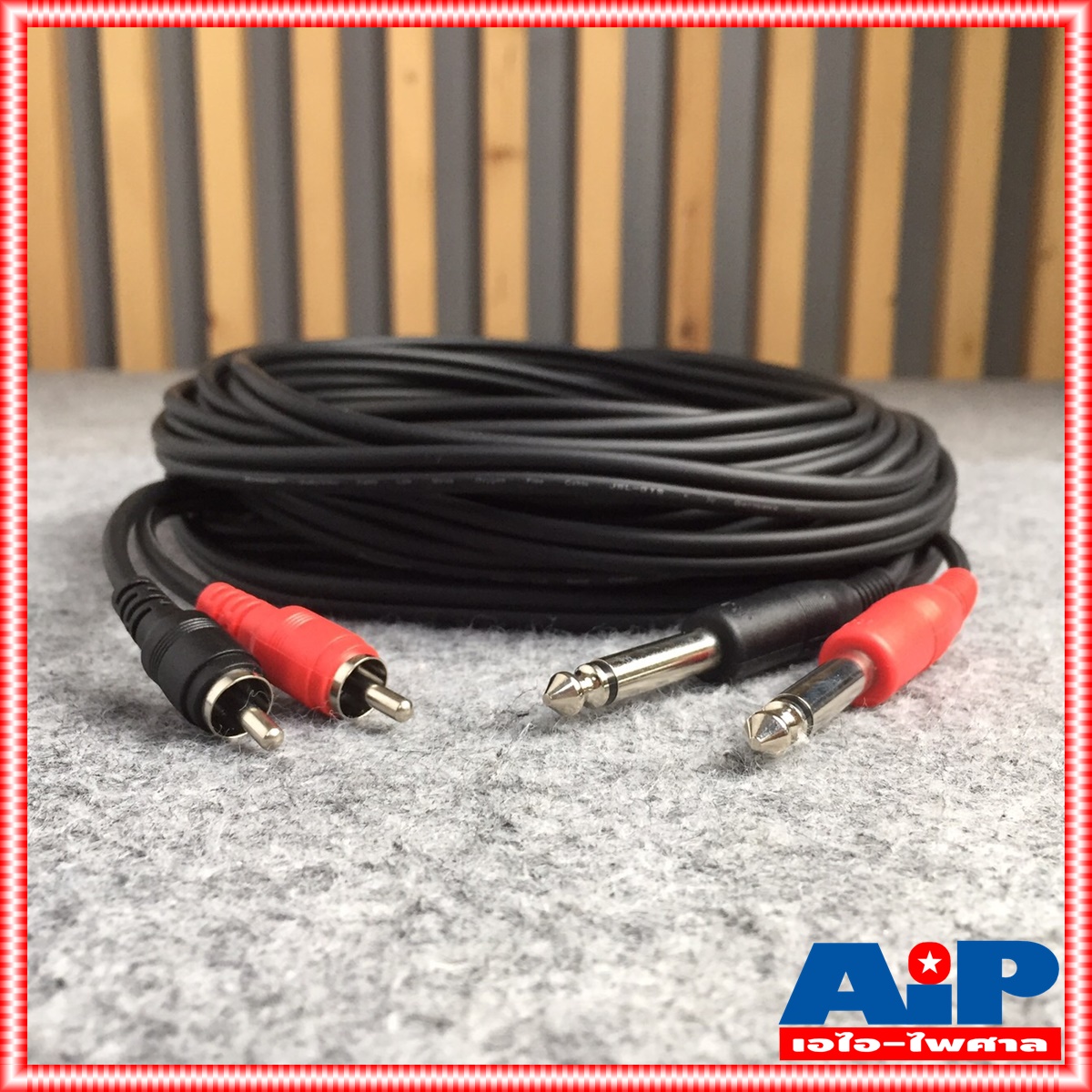 10เมตร DYNACOM J015-9 สาย P.RCAx2-P.MICx2 ความยาว 10เมตร ไดน่าคอม สาย RCA x2 ออก PHONE x2 10M สายอาร์ซีเอ ออก ไมค์ x2