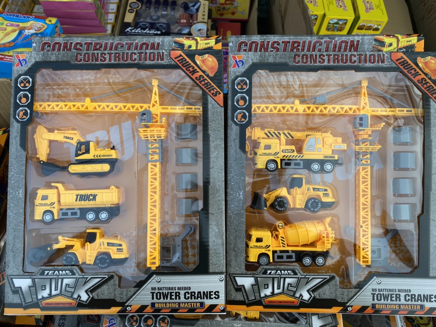 1704 ของเล่นเด็กรถก่อสร้าง รถเครนมีลาน รถเล่นมือ ปลีกกล่องละ sale