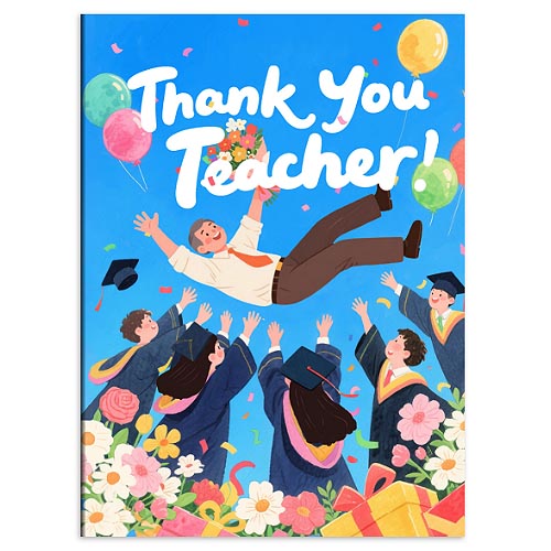 การ์ดขอบคุณคุณครู (ชาย) Jumbo ขนาด A4