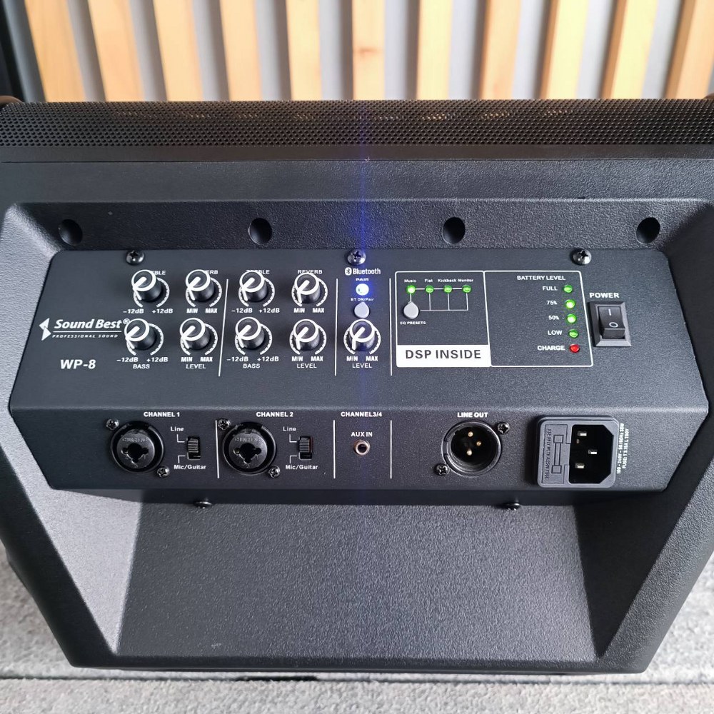 SOUNDBEST WP-8 ลำโพง 8นิ้ว พร้อม ไมค์ลอย 1ตัว ลำโพงพกพา 8 นิ้ว แอมป์ในตัว 500 วัตต์ SOUND BEST WP8 WP8 เอไอ-ไพศาล